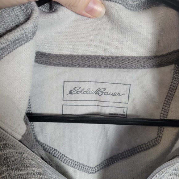 Eddie Bauer Quarter Zip-Gray-Men's L - Picture 3 of 6